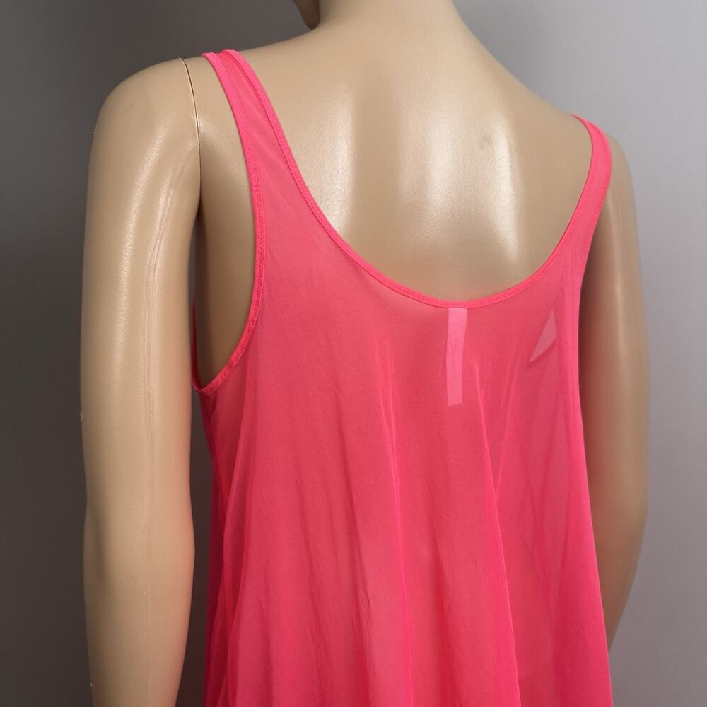 Victoria’s Secret Babydoll Medium Pink Sheer Chiffon Lace Ruffle Y2K Lingerie - Picture 5 of 8